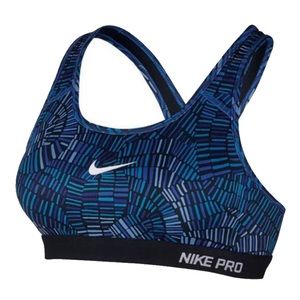 Nike Pro Classic Padded Sports Bra in Tidal Multi Blue